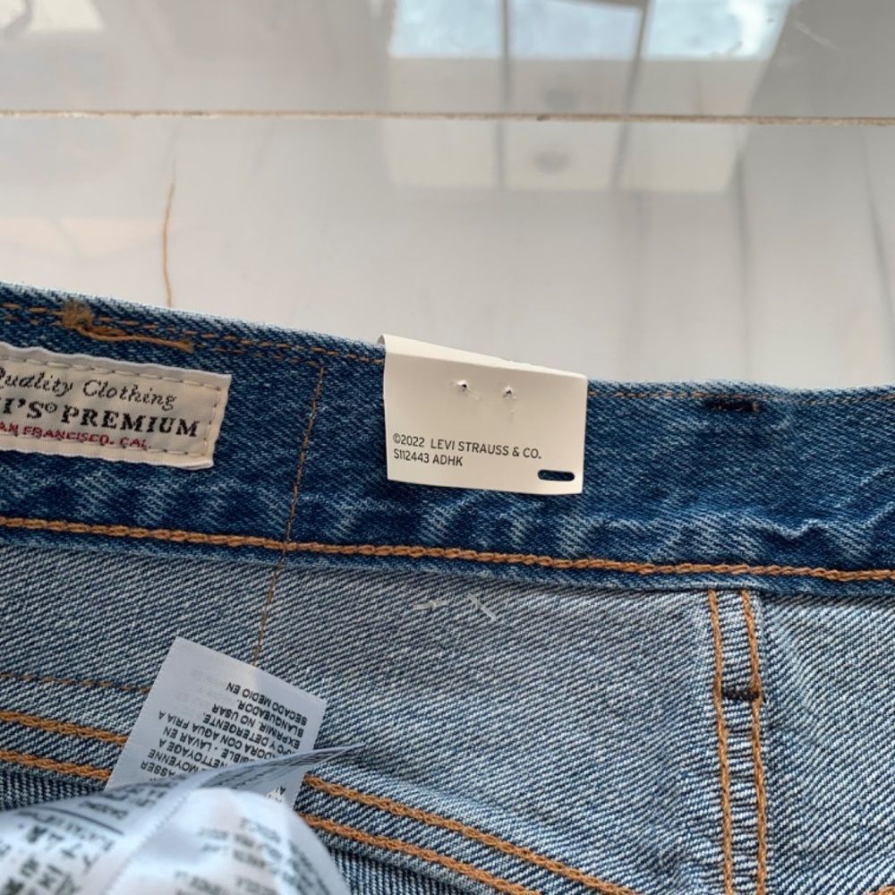Levi's 501 Jeans Mens 36x32 '93 Straight Fit Stretch Blue Casual Pants Denim NEW - Picture 5 of 11